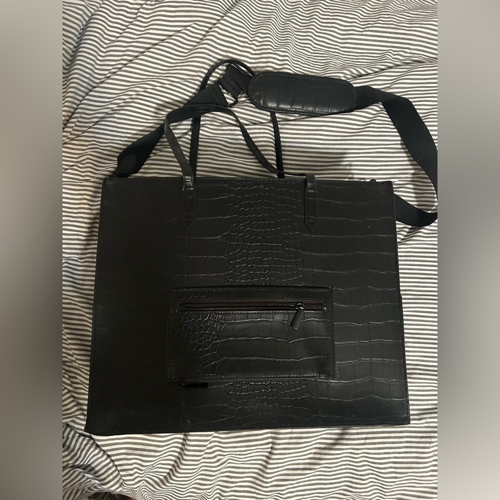 Beis Work Tote - Large in Black Croc